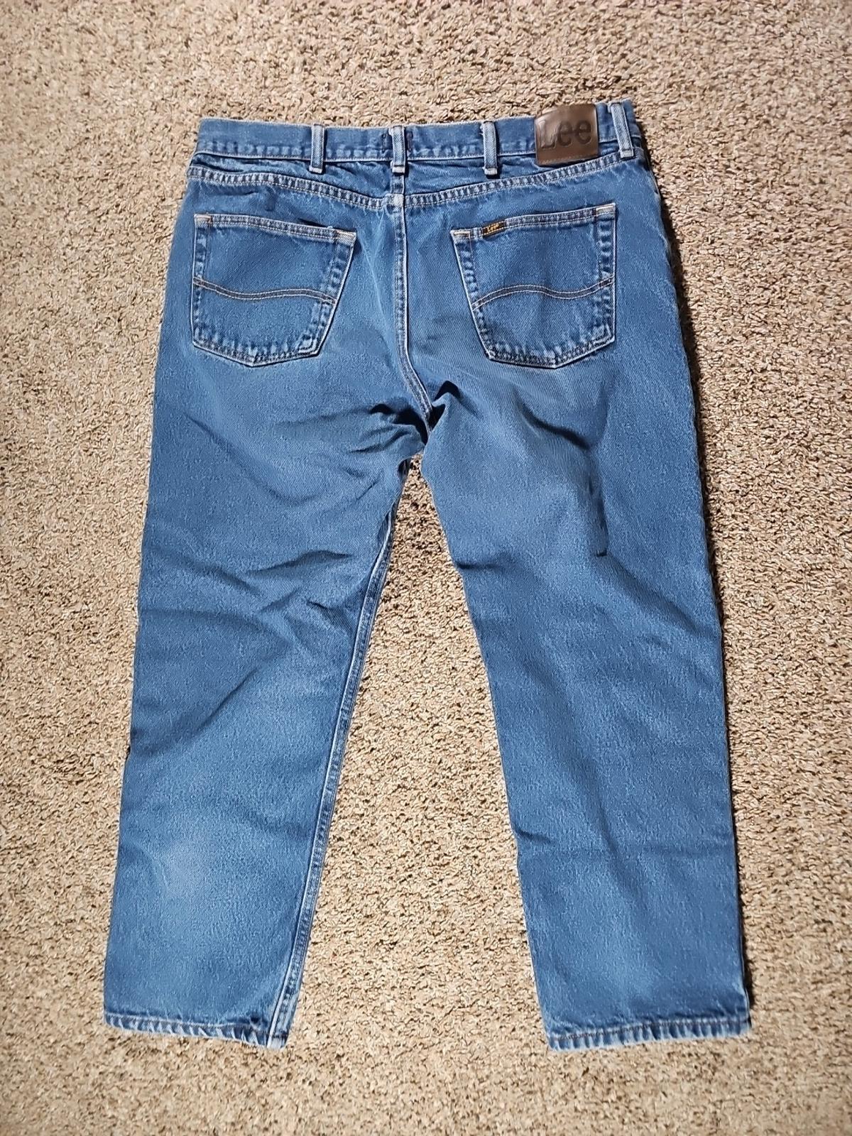 Lee Regular Fit Straight Jeans Size 38x29 Medium Wash Blue