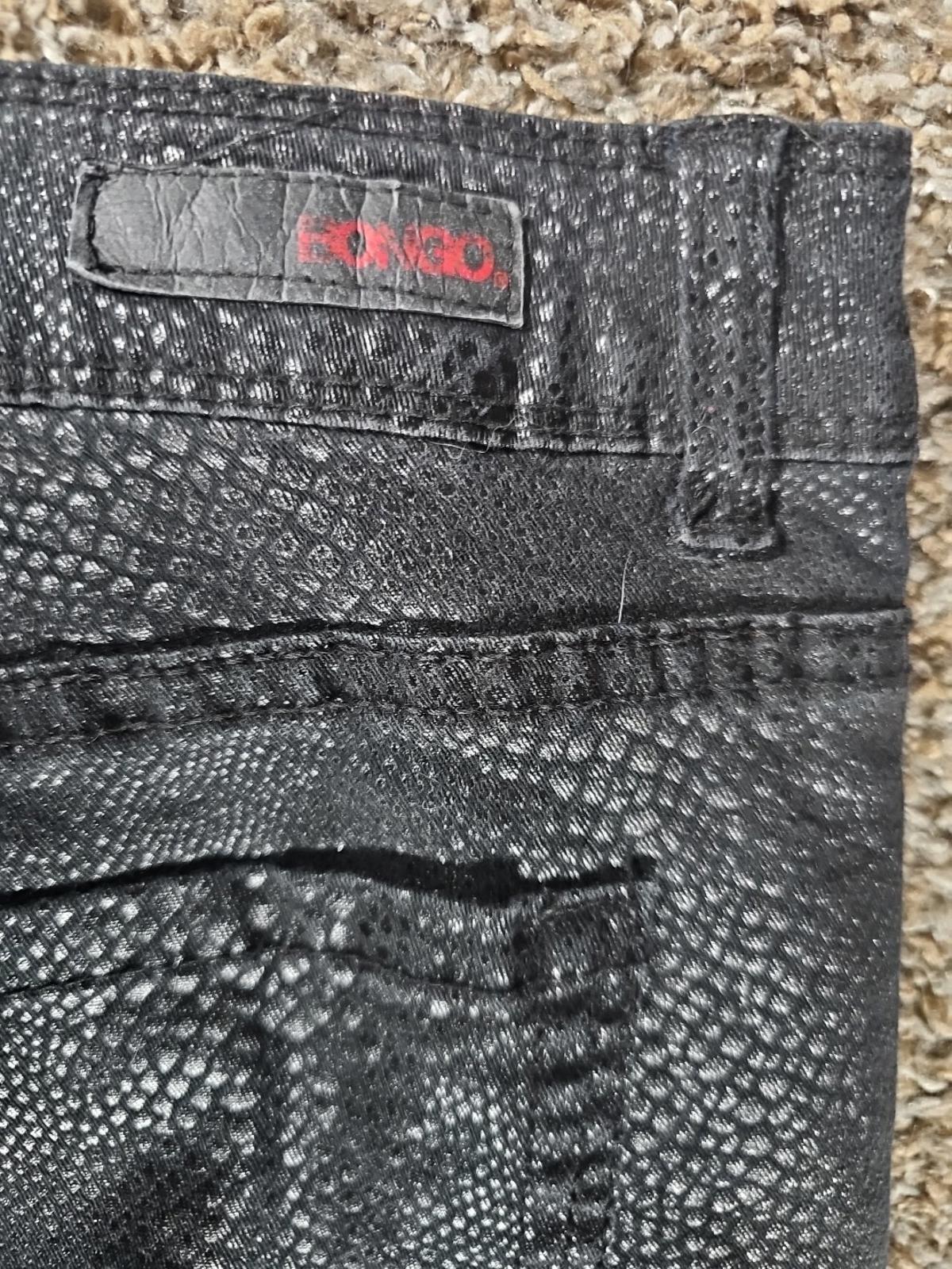 Ladies Bongo Sz 17 Black Stretch Skinny "Snakeskin" Pants