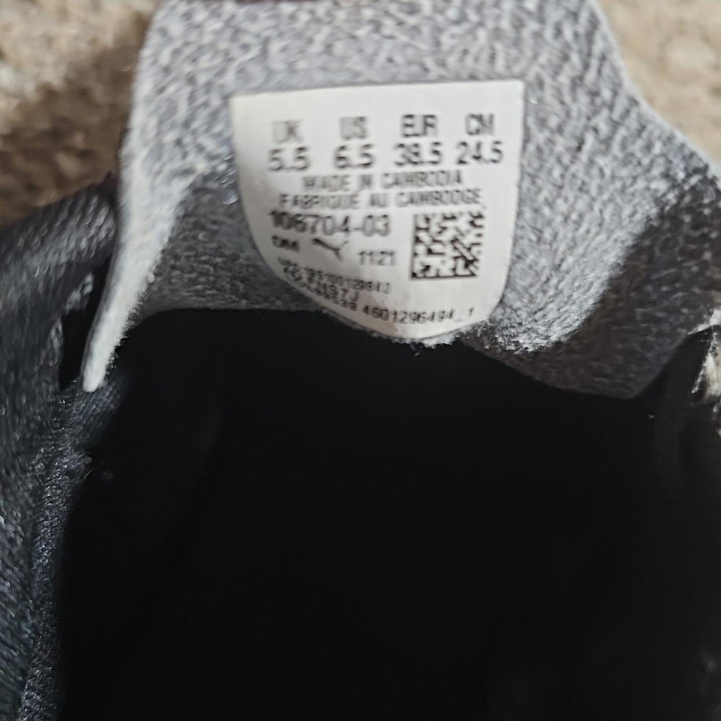 Puma Soccer Cleats US 6.5 UK 5.5 106704-03 Gray Black