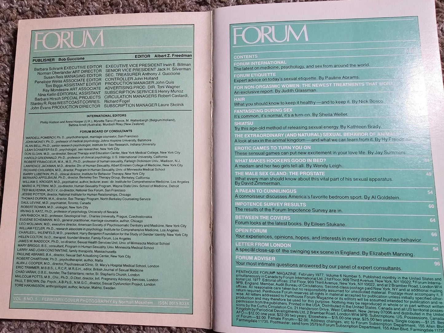 1977 PENTHOUSE FORUM February EROTIC GAMES Hookers Reveal Techniques