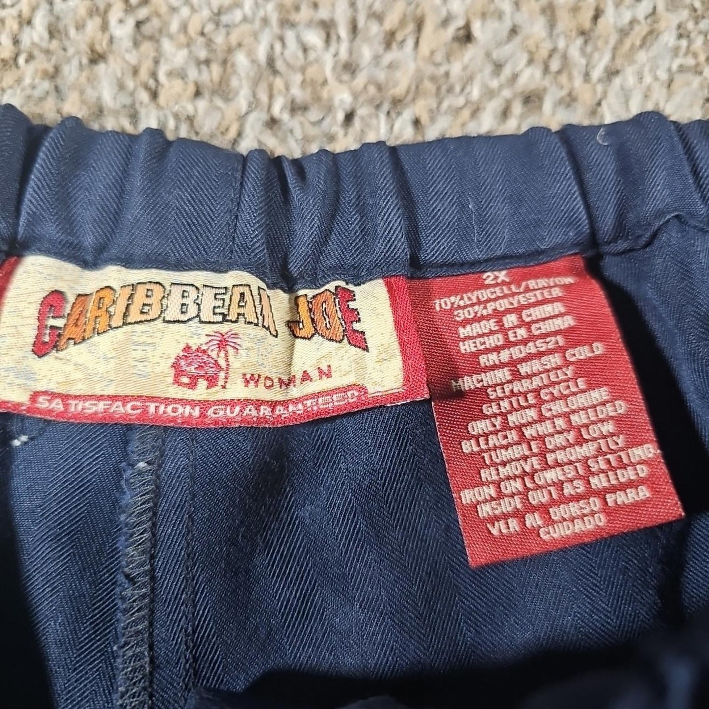 Caribbean Joe Shorts Womens 2X Drawstring Vacation Beachwear