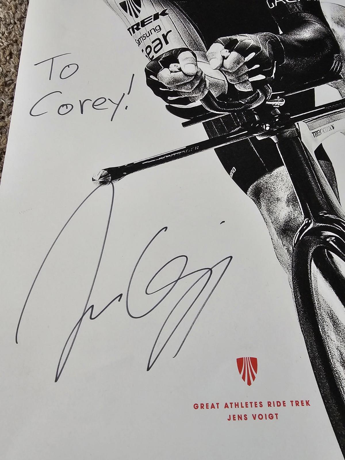 Jens Voigt TREK Bikes Professional Recer Poster autographed