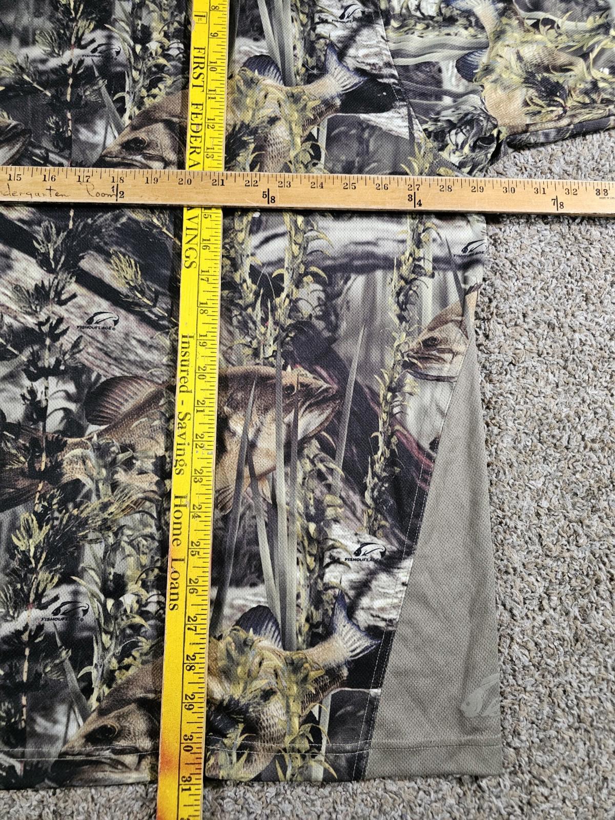 Men's Fishouflage 3XL Camo/Bass Riptide Shirt UPF 40+