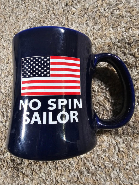 No Spin Sailor  Coffee Mug O'Reilly's No Spin Zone Coffee Cup Navy Blue