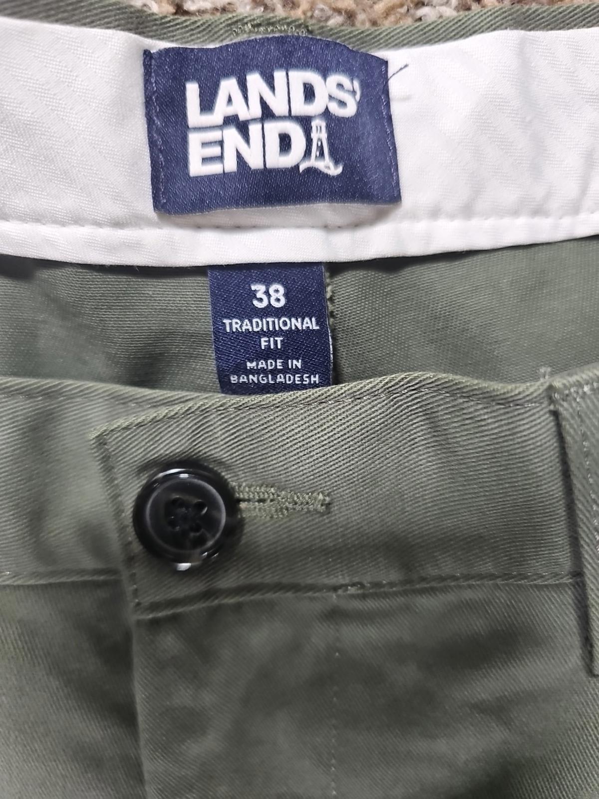 Lands End Sz 38 Traditional Fit Green Pants