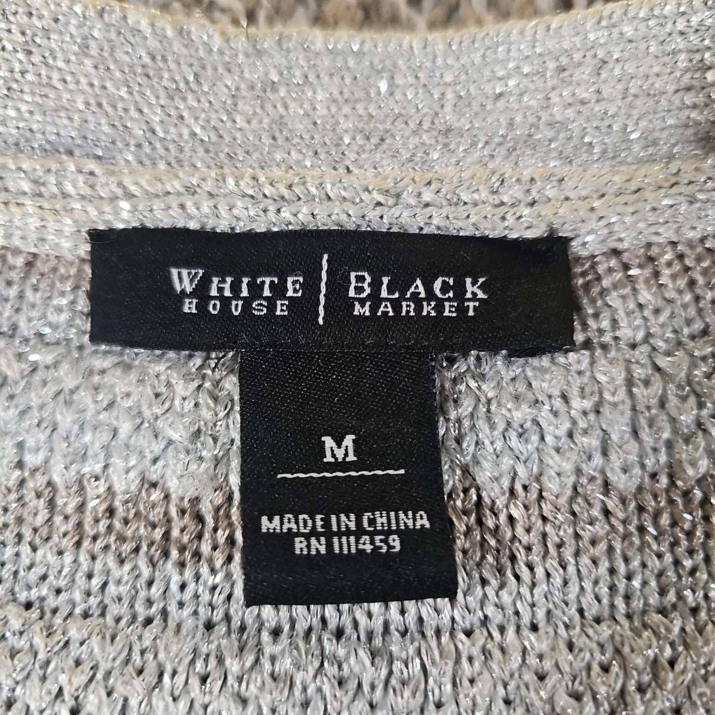 White House Black Market M Shimmery Glitter Cardigan