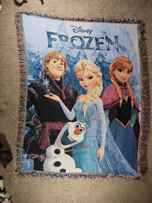 Disney Frozen Throw Frill Blanket USA Made