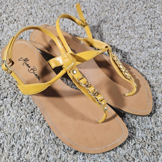 miss bisou 022-6630 8M Yellow Strap Wedge Sandal
