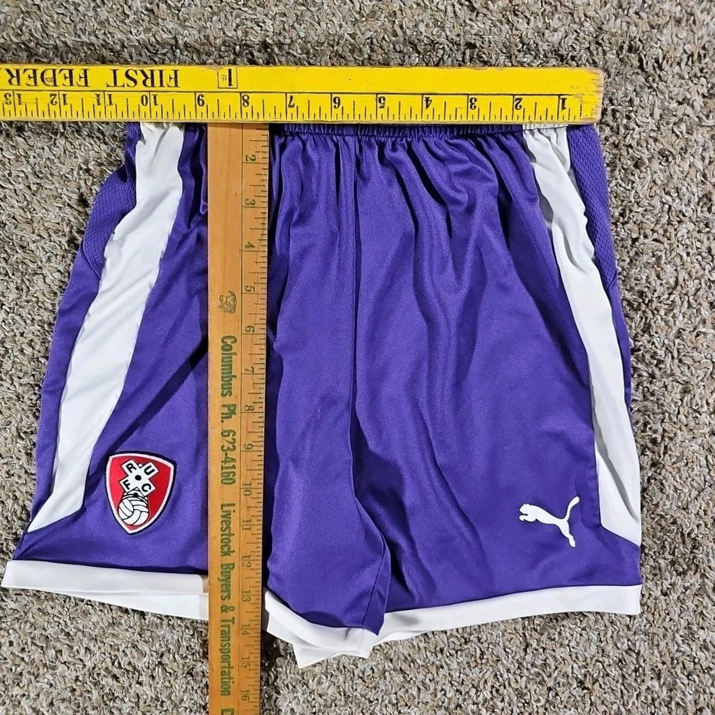 RUFC Puma Purple Soccer Shorts LG Girls UK 11-12Y