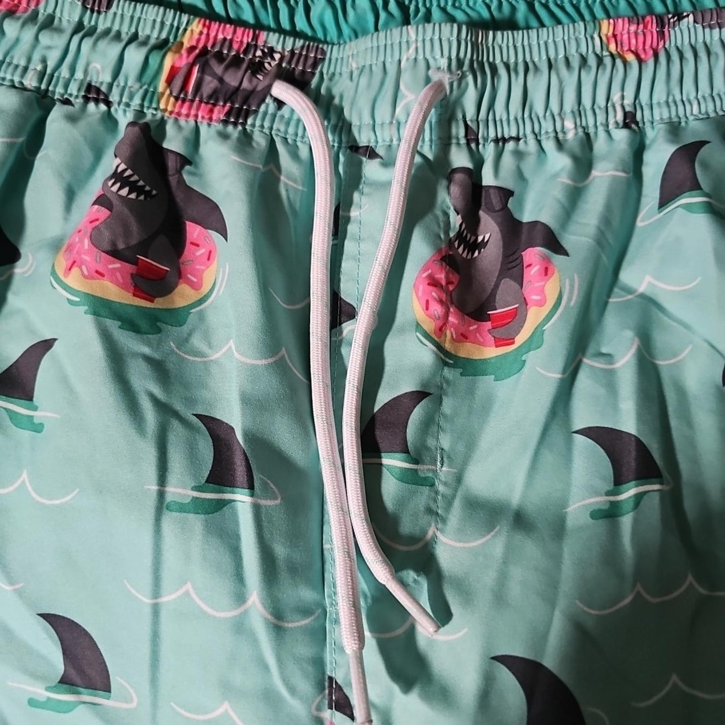 No Boundaries 3XL Sharks Donuts Swim Trunks