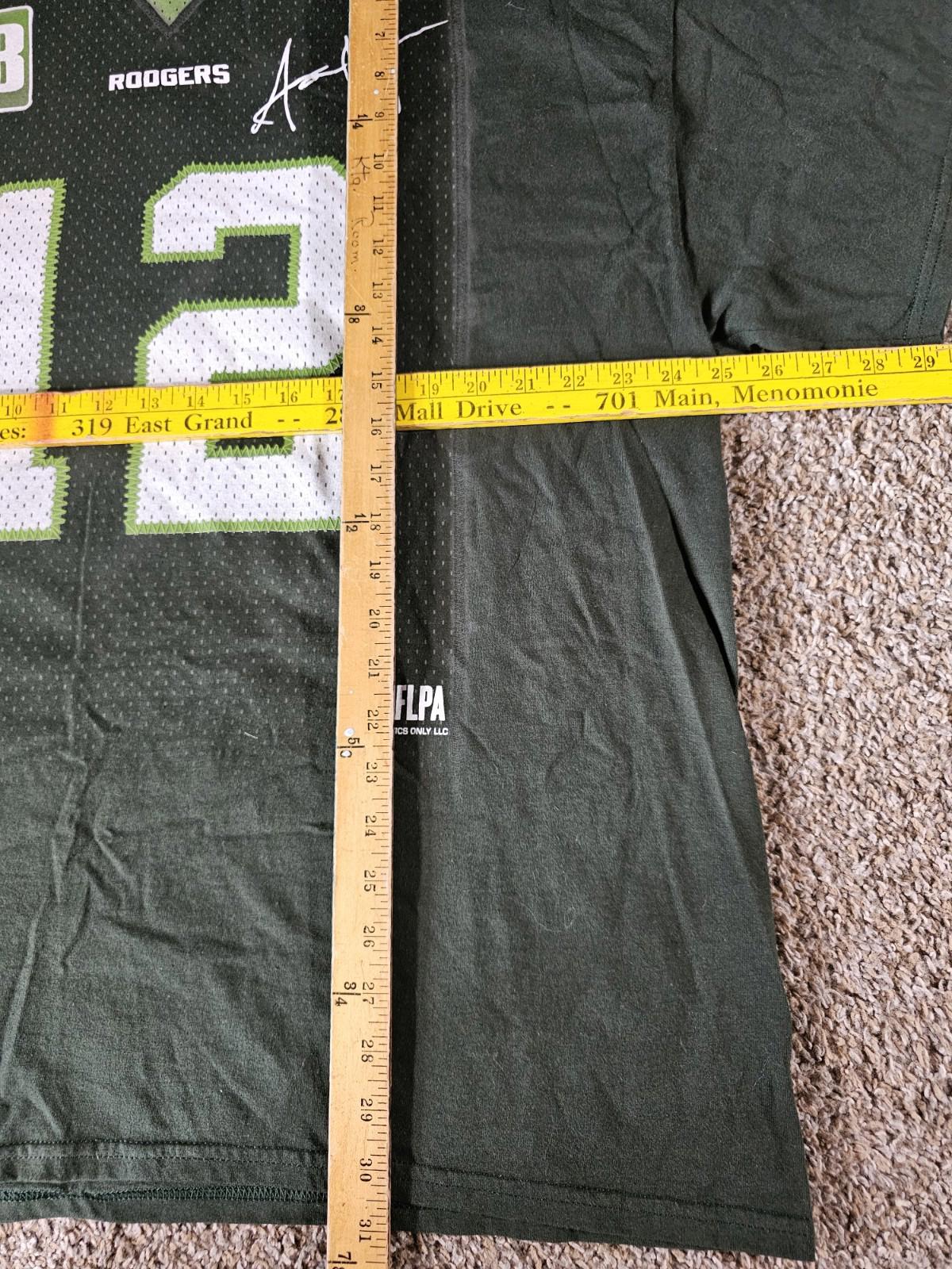 Fanatics Green Bay Packers Aaron Rodgers #12 Green Jersey T-Shirt SEE MEASURES