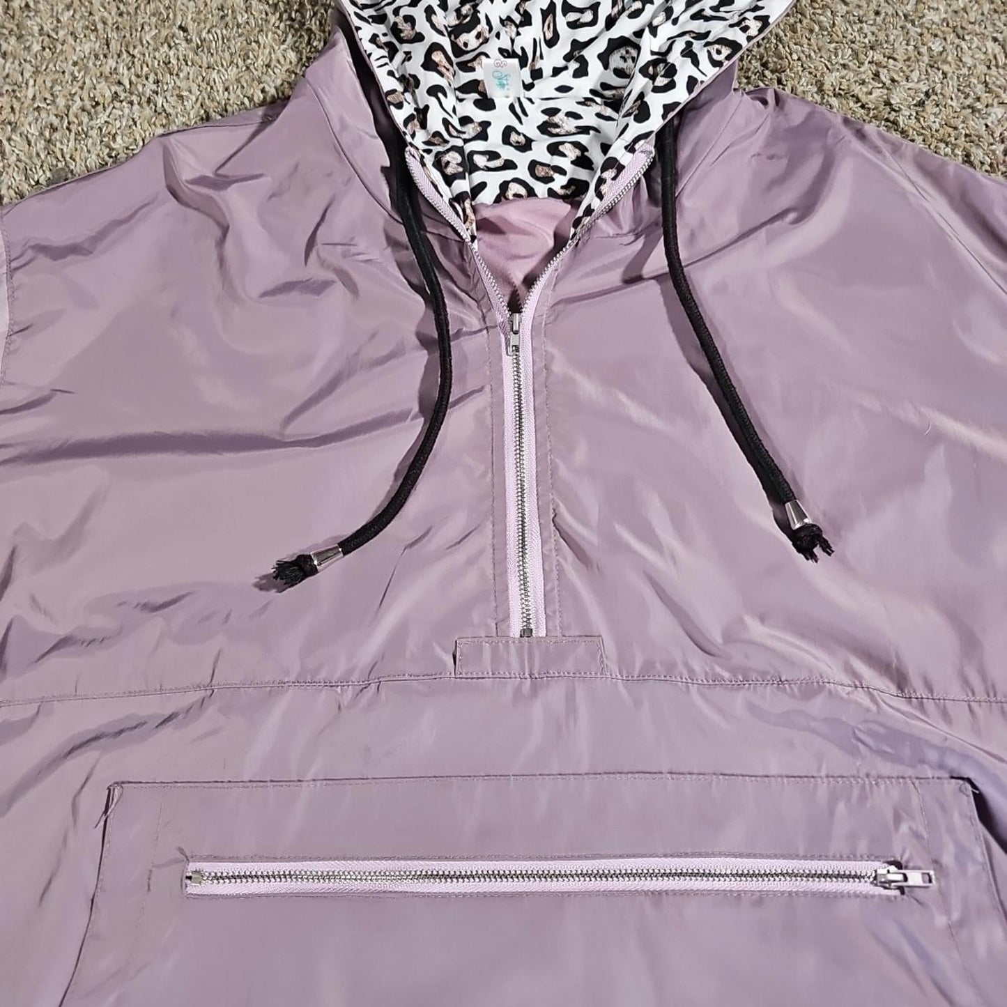 Shirley & Stone 2XL Purple 1/2 Zip Pullover Rain Jacket