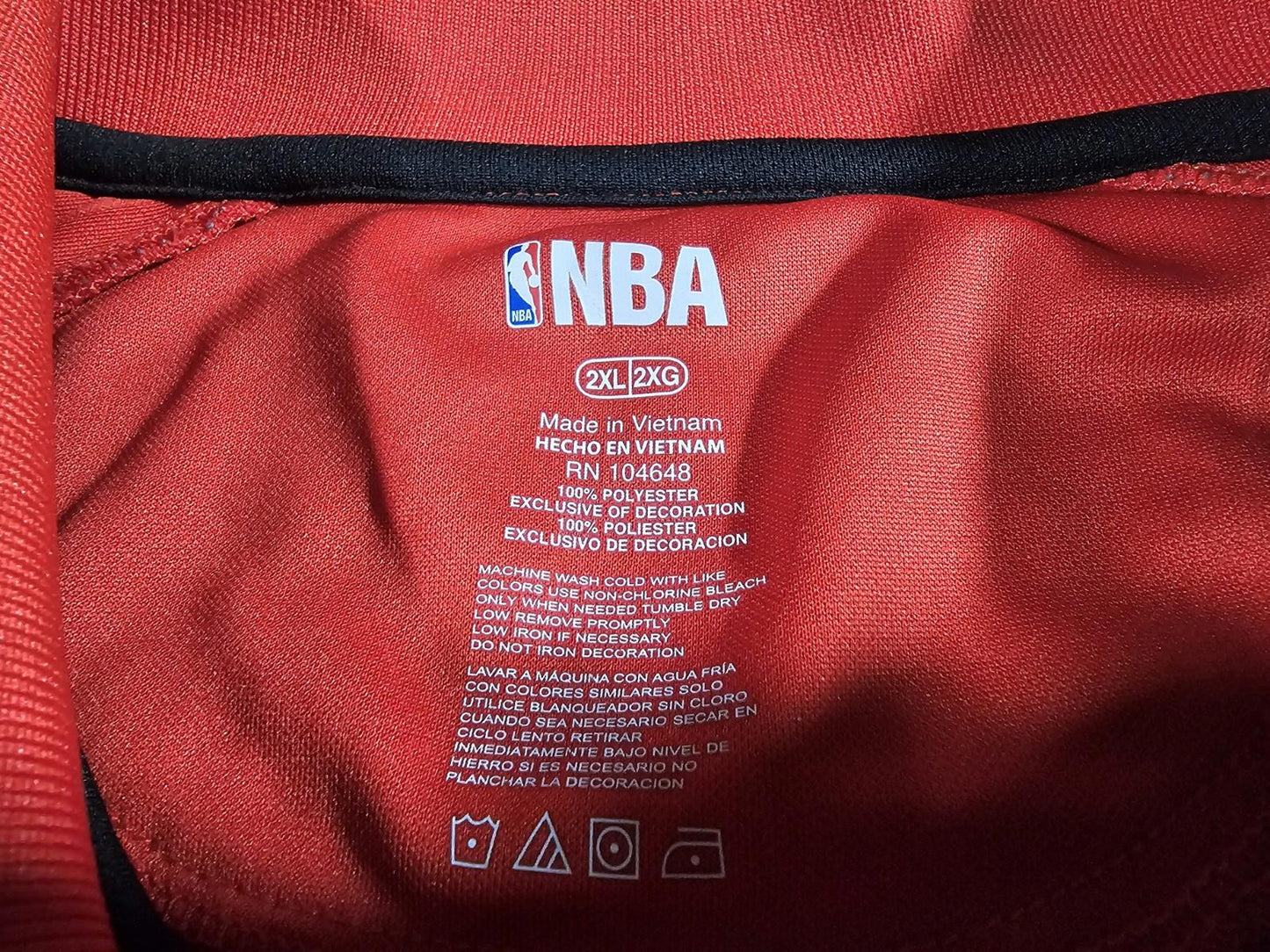 NBA Chicago Bulls 2xl Red Polo Shirt