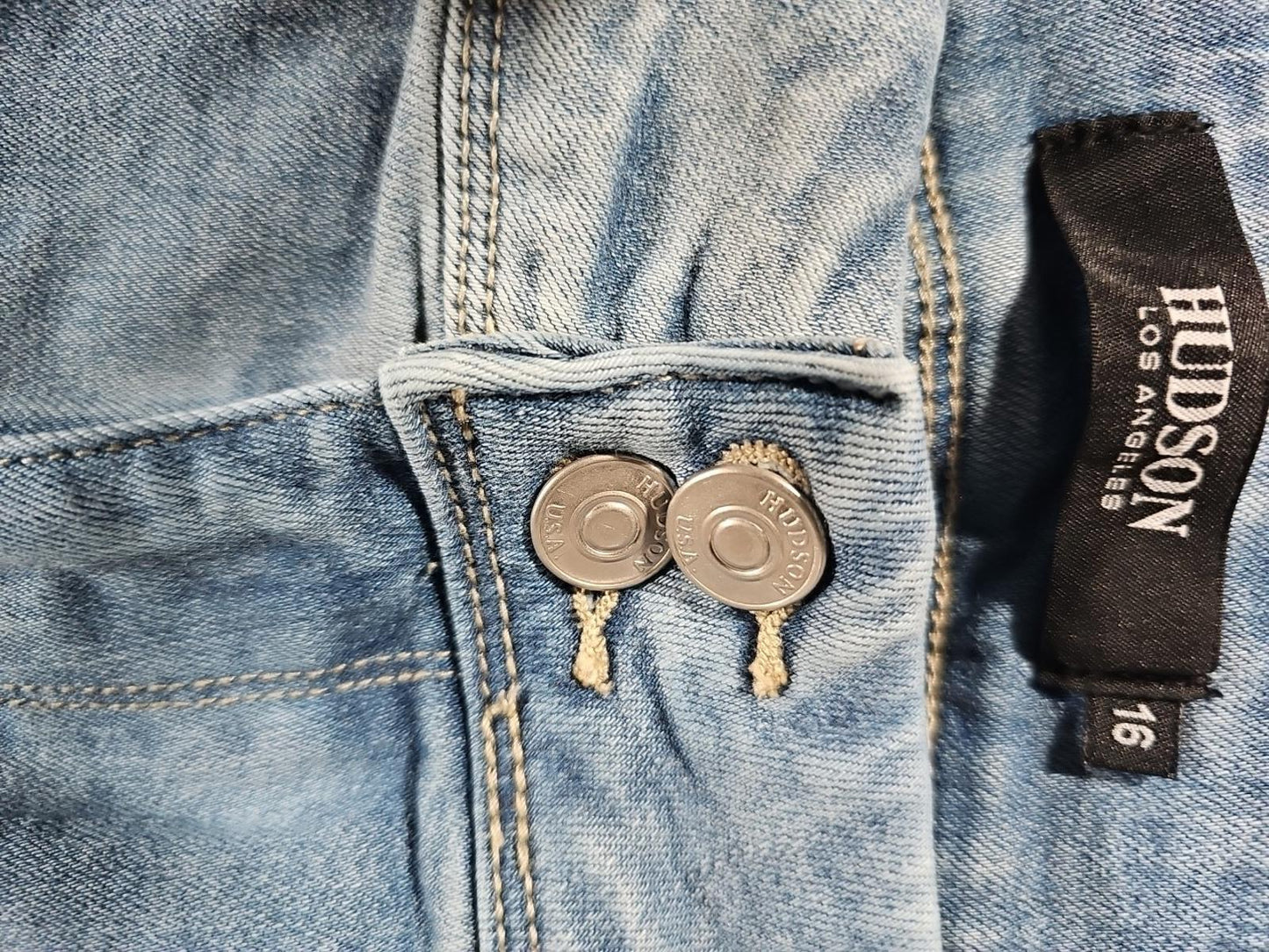 Hudson Los Angeles Sz 16 Blue Jeans Flap Pockets