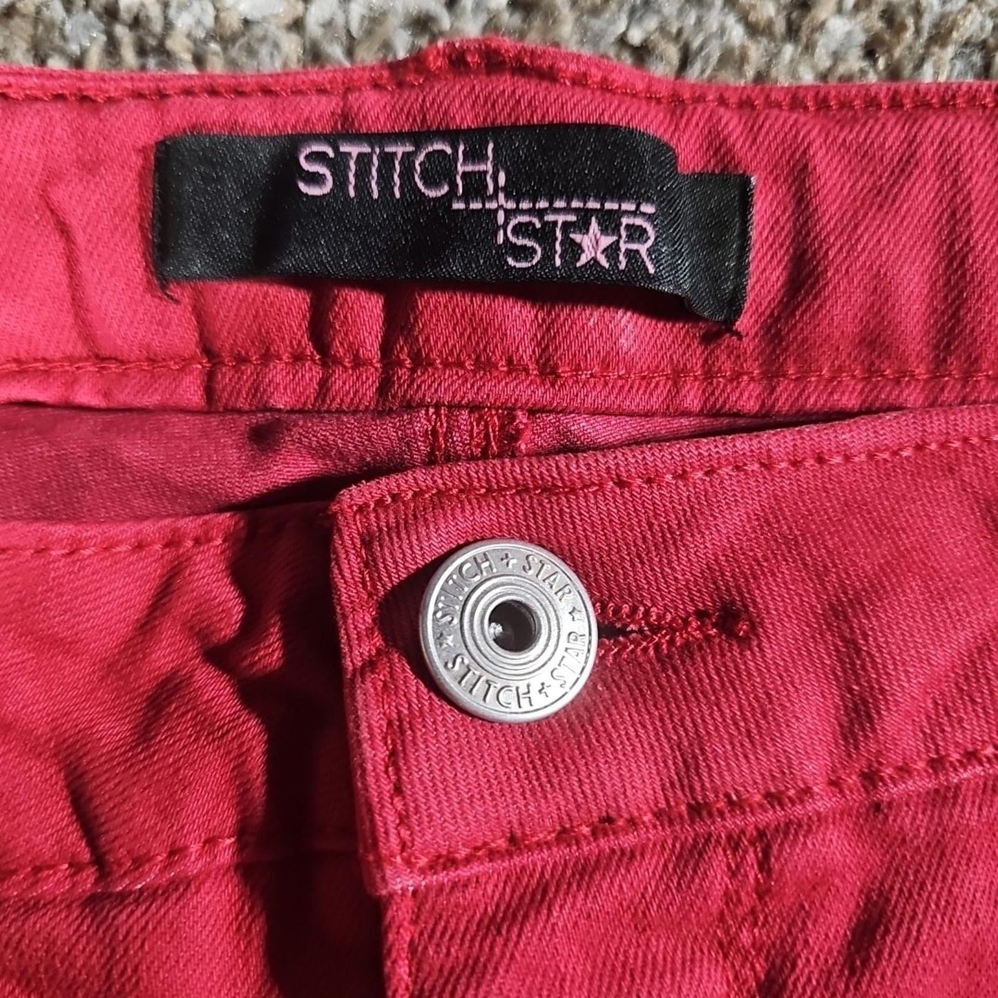Stitch Star Sz 16 Red Cutoff Shorts