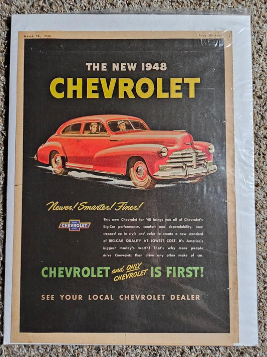 March 28 1948 CHEVROLET 10.5x14" Print Ad