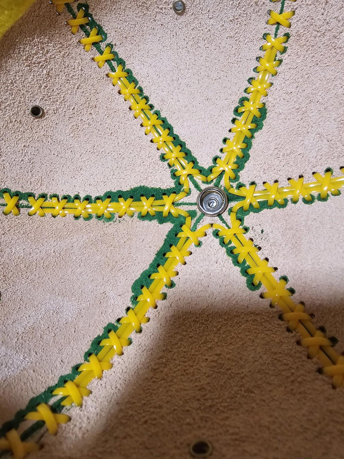 Custom Handmade Leather Strapback Hat Yellow Plastic Stitch