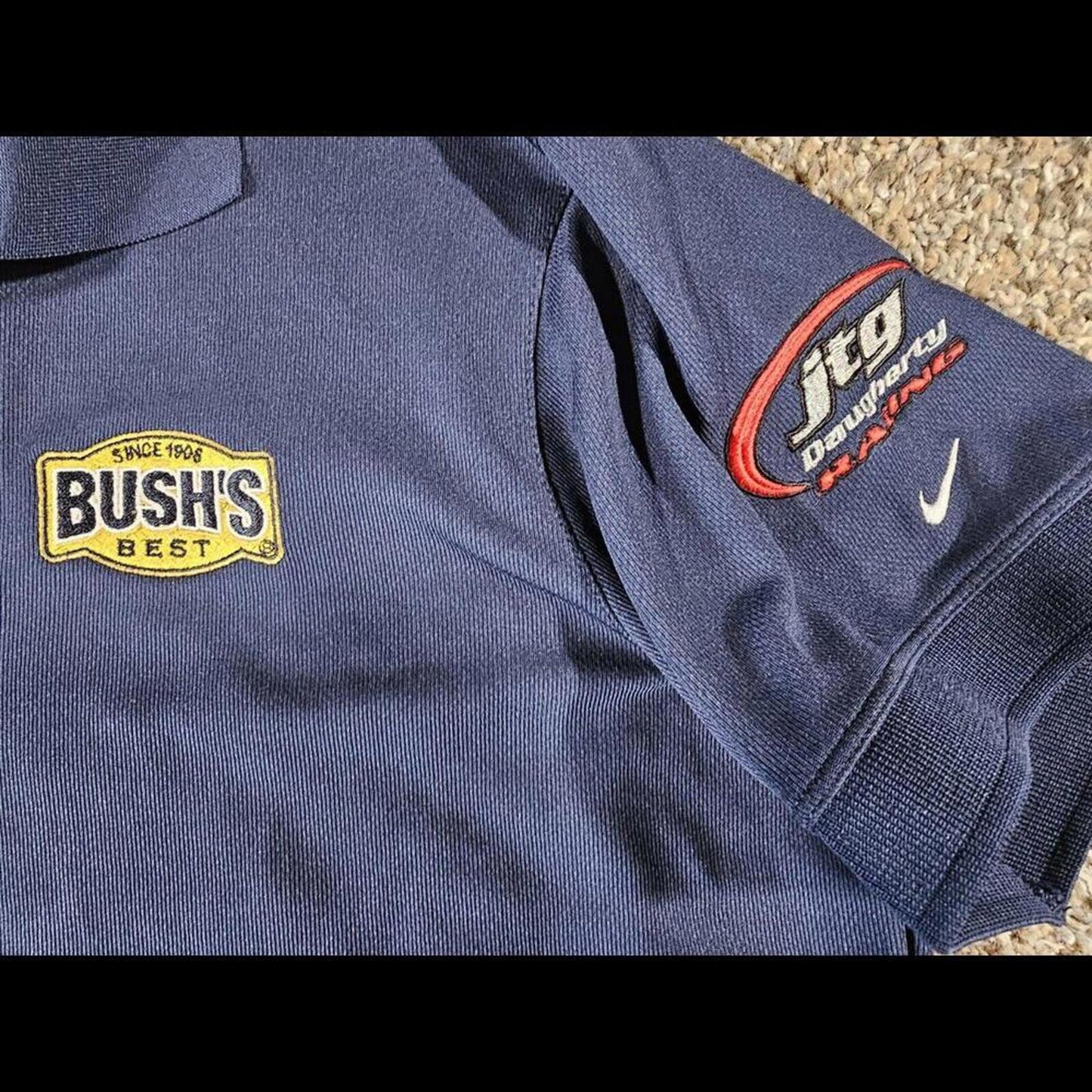 NASCAR #37 47 Bush's Best JTG Racing Nike DriFit Polo Wmn XL
