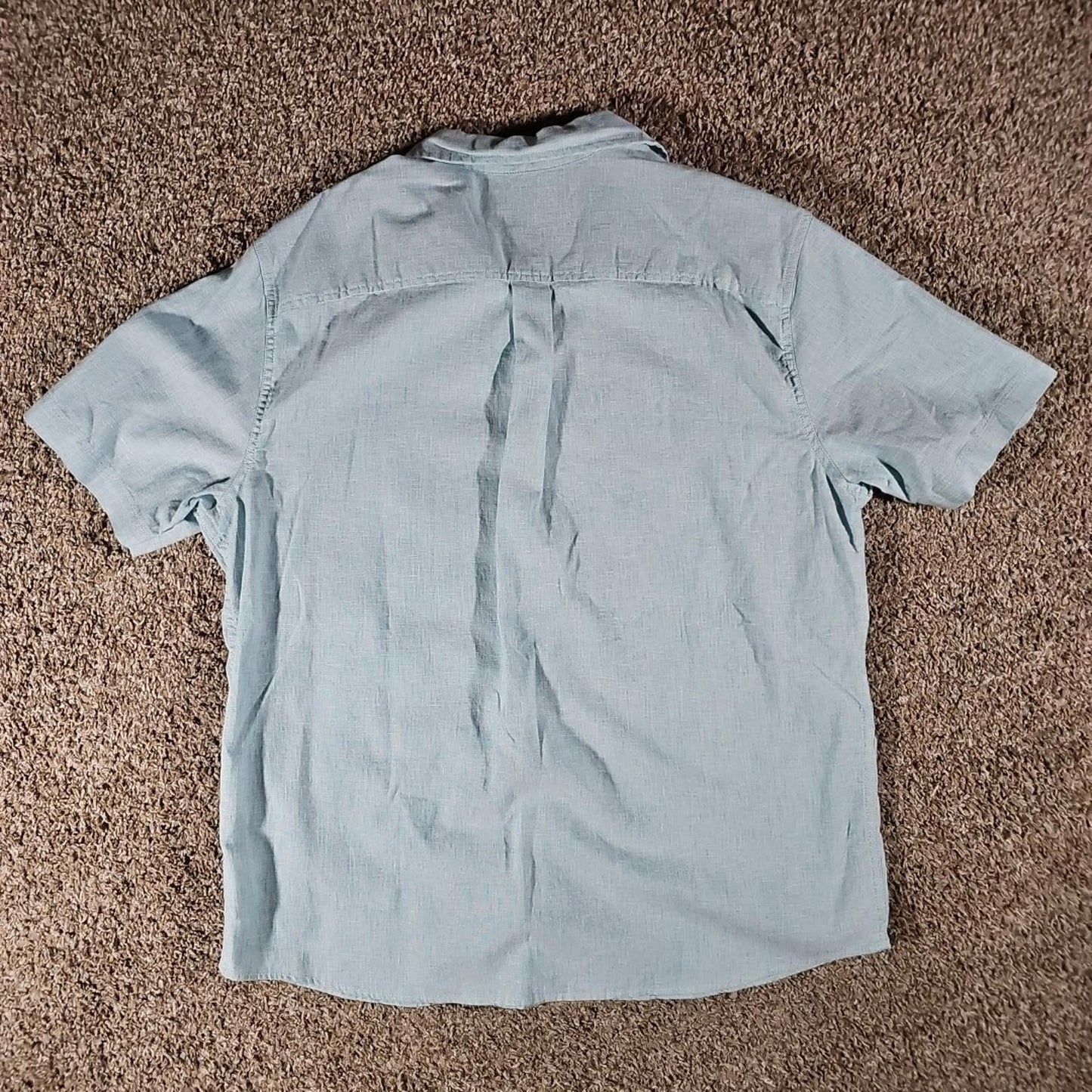 Even Tide Linen Cotton Short Sleeve Shirt Mens XL Button Up
