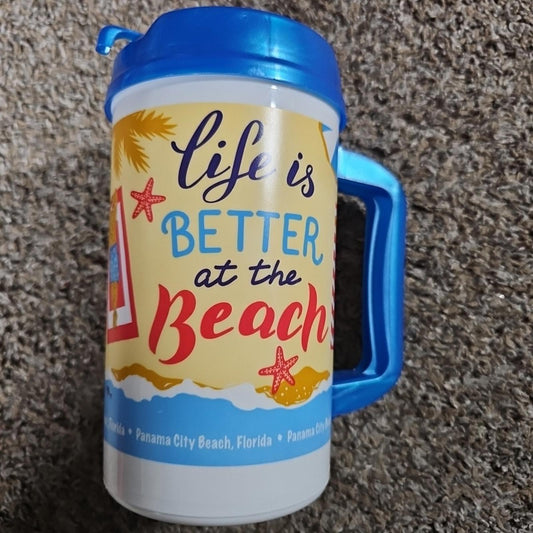 Life Is Better At The Beach Panama City Beach Florida 32oz WHIRLEY Travel Mug