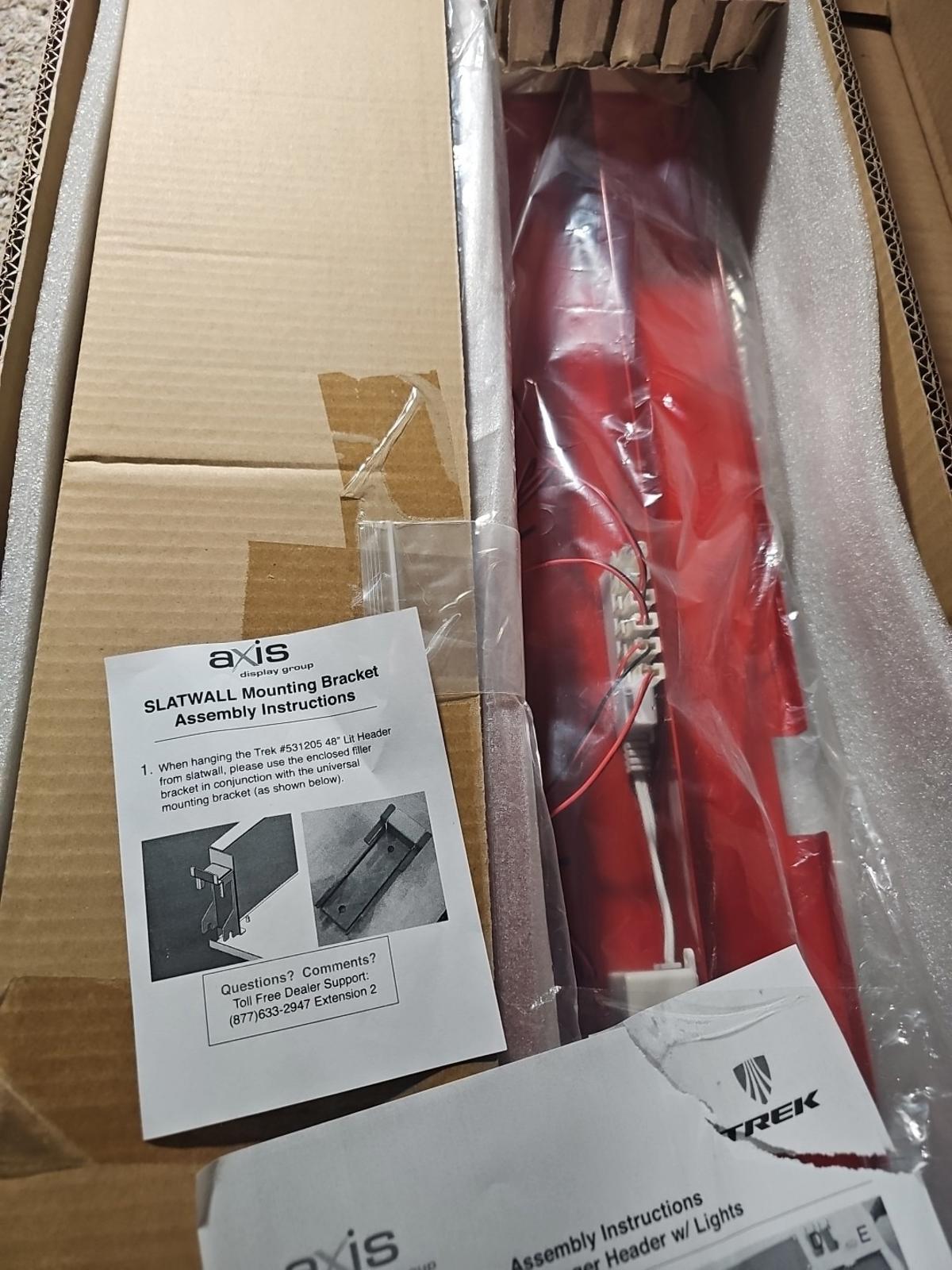Bontrager TREK - 48" LIT HEADER For Retail Display Slatwall AXIS DISPLAY GROUP