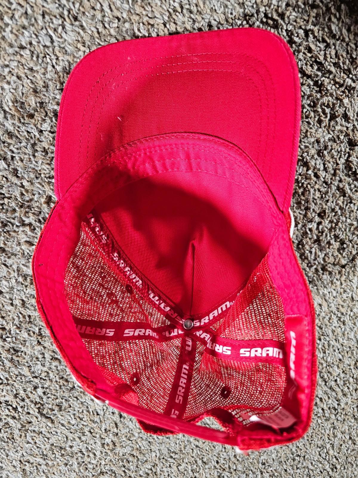 SRAM Trucker Hat Snapback Red White Mesh Cycling Adult