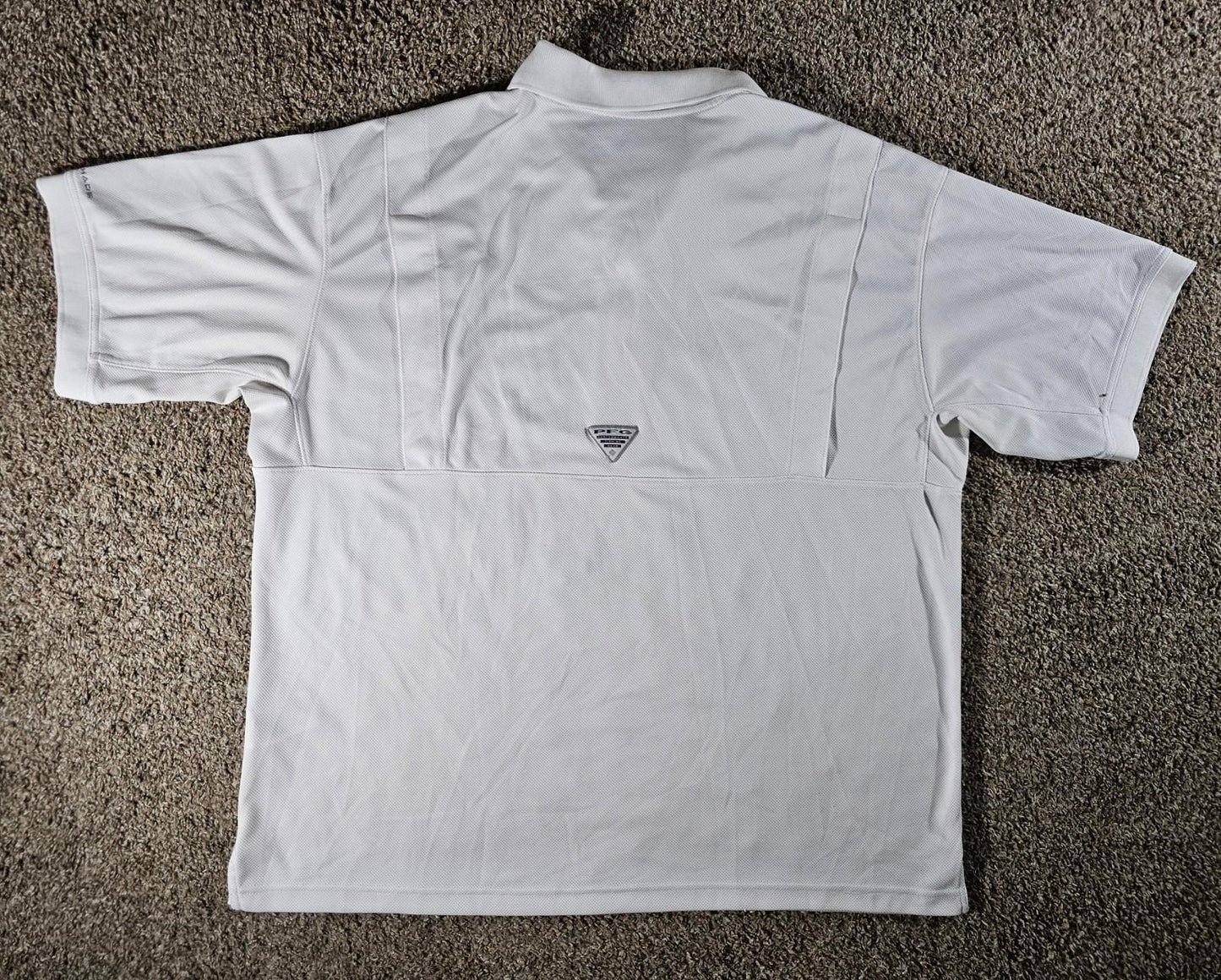 Columbia Men PFG Tamiami Polo Omni-Shade White STAIN
