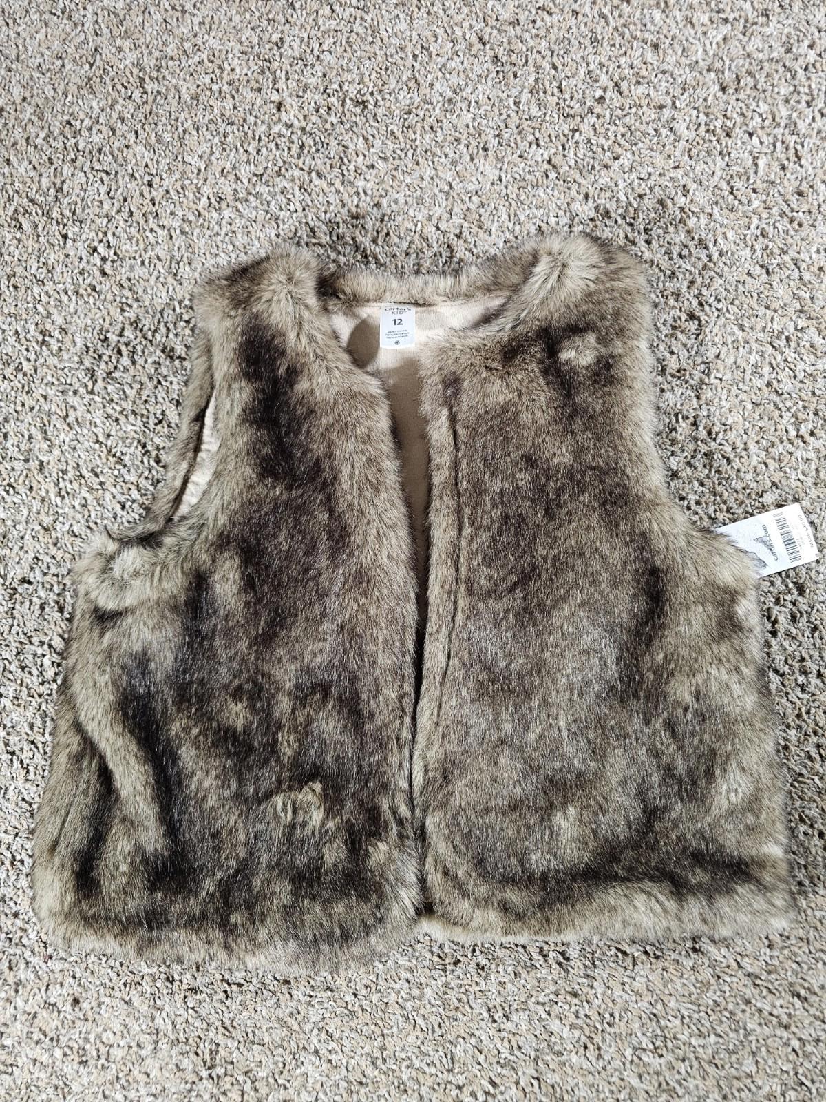Carter's Kid 12 Faux Fur Vest NWT