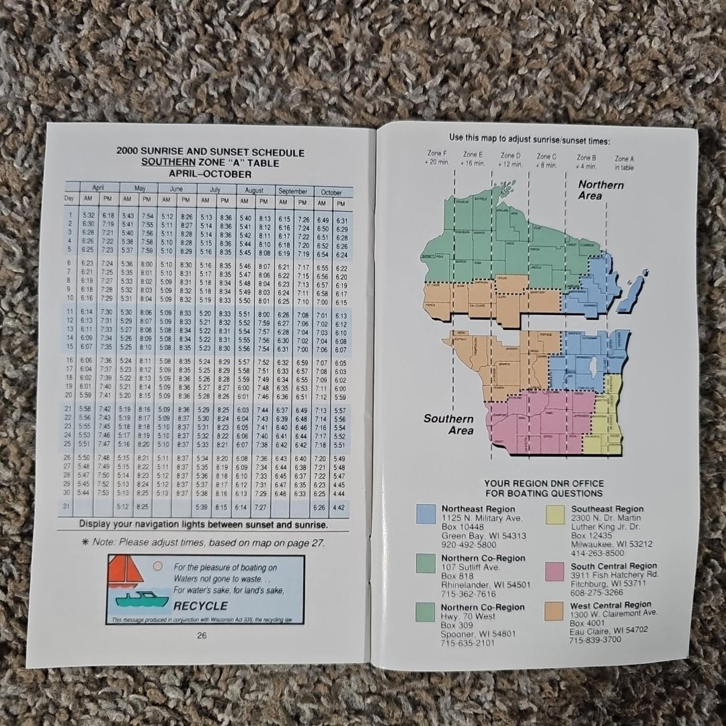 2000 wisconsin Boating regulations pamphlet
