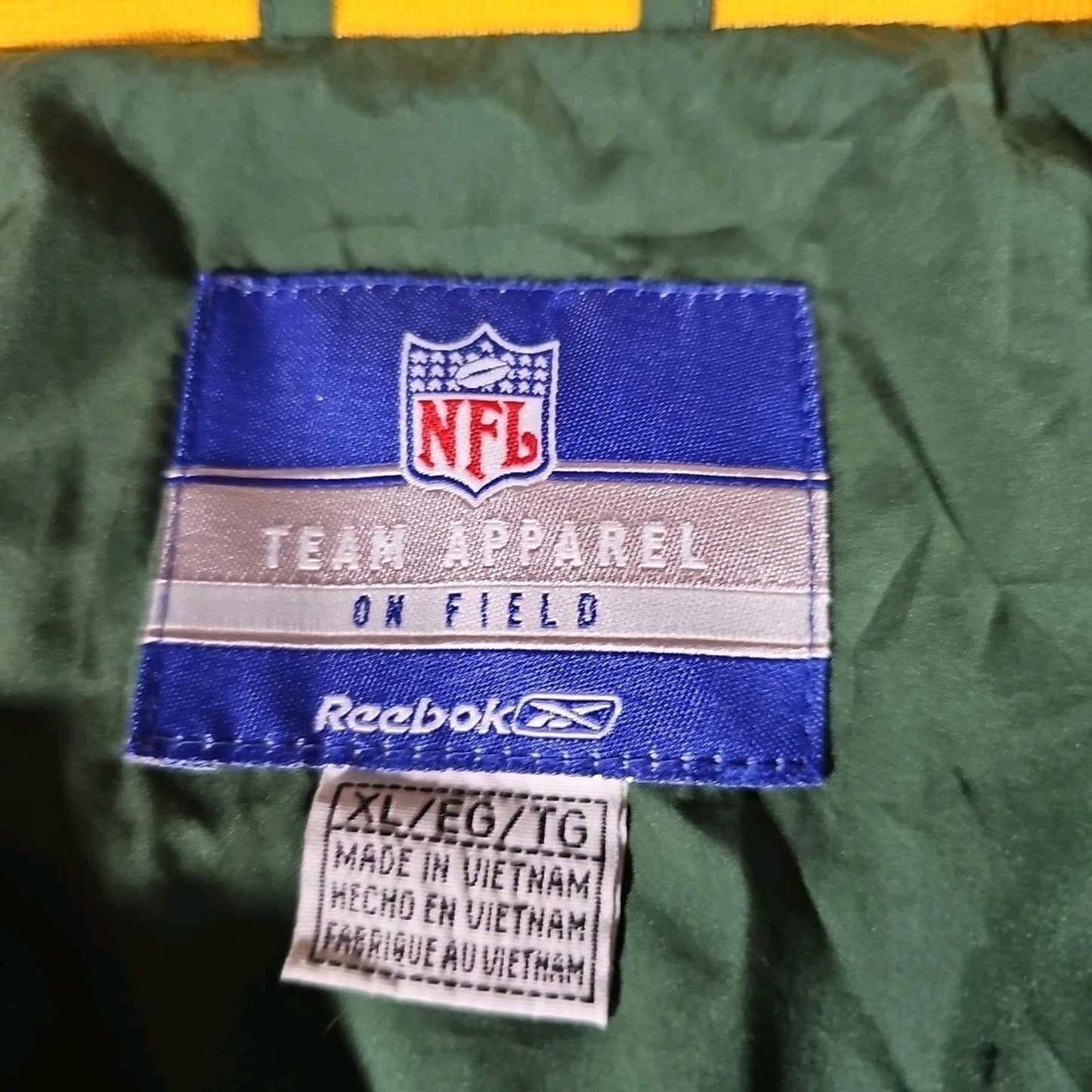 Green Bay Packers Reebok Team Apparel Fullzip XL Windbreaker