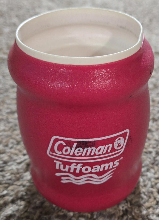 Vintage Coleman Tuffoams Foam Insulated Beer Can Coozie Koozie Holder Red