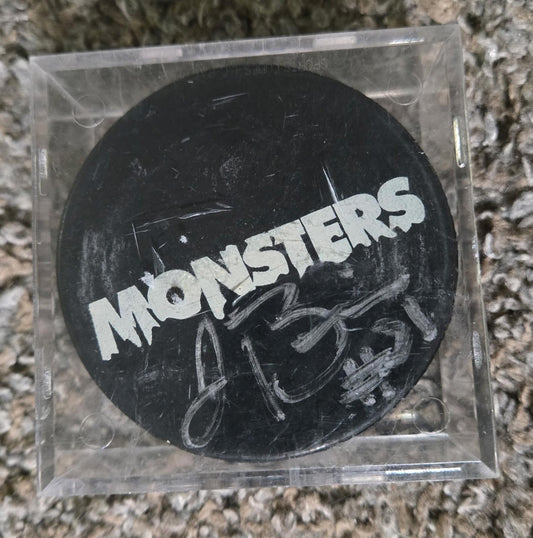 Nestle Crunch Madison MONSTERS hockey puck Autographed Signed
