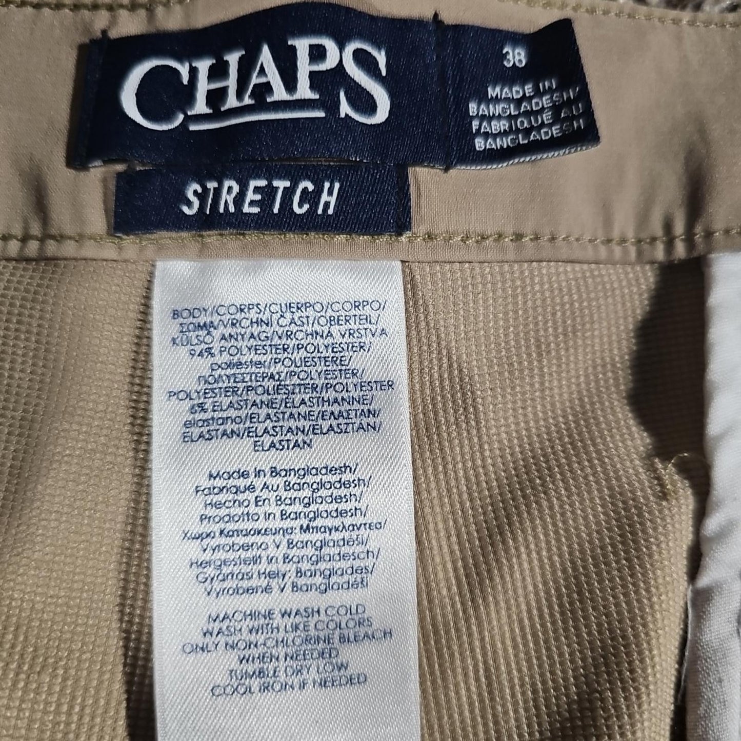 Chaps Sz 38 Stretch Khaki Golf Shorts