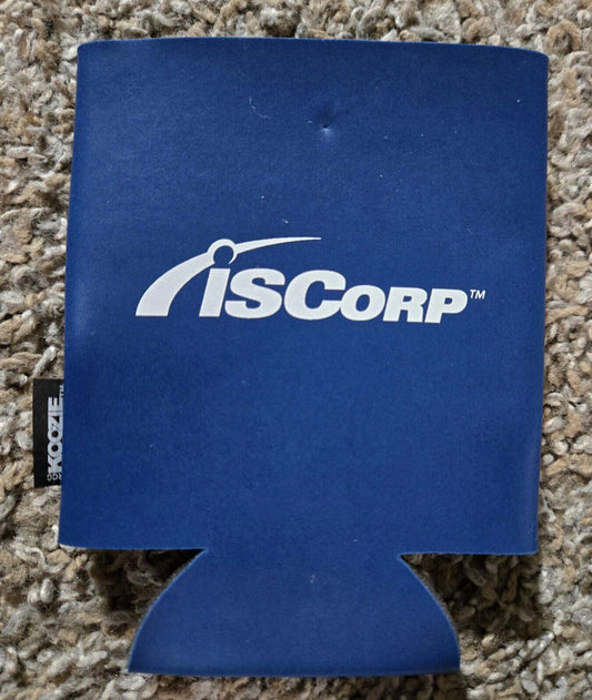 Iscorp Software Company Blue Rubber Can Koozie