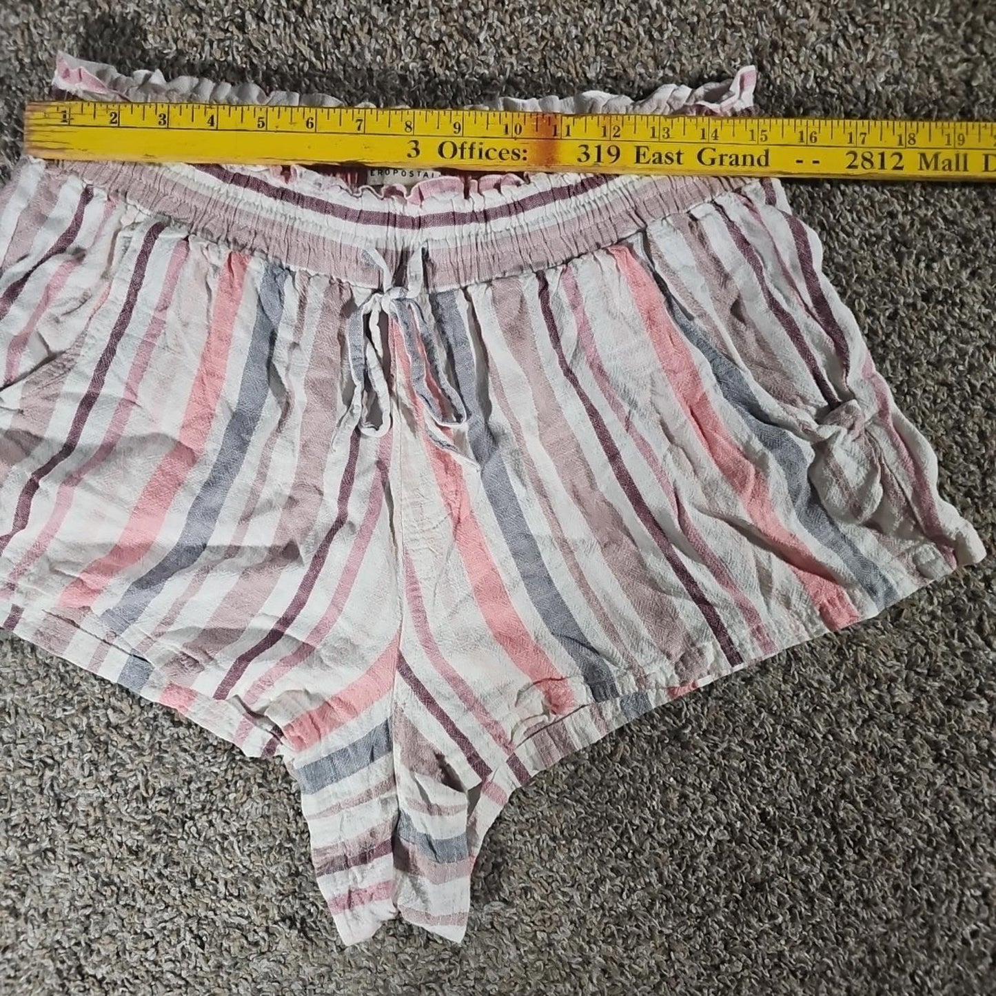 Aeropostale Women Shorts Sz L Elastic Waist Tie Linen blend