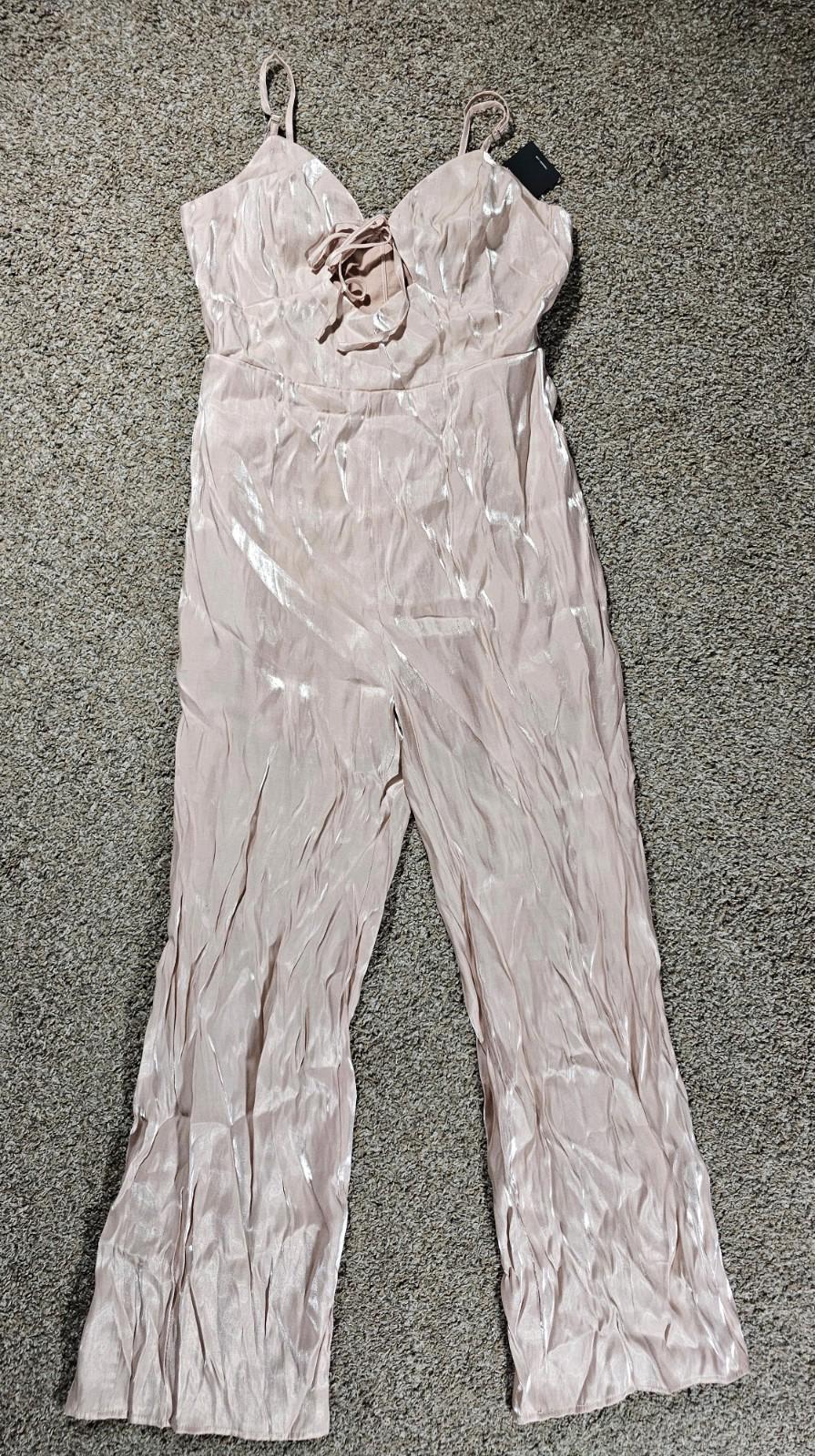 Forever 21 Long Jumpsuit Sand Large NWT