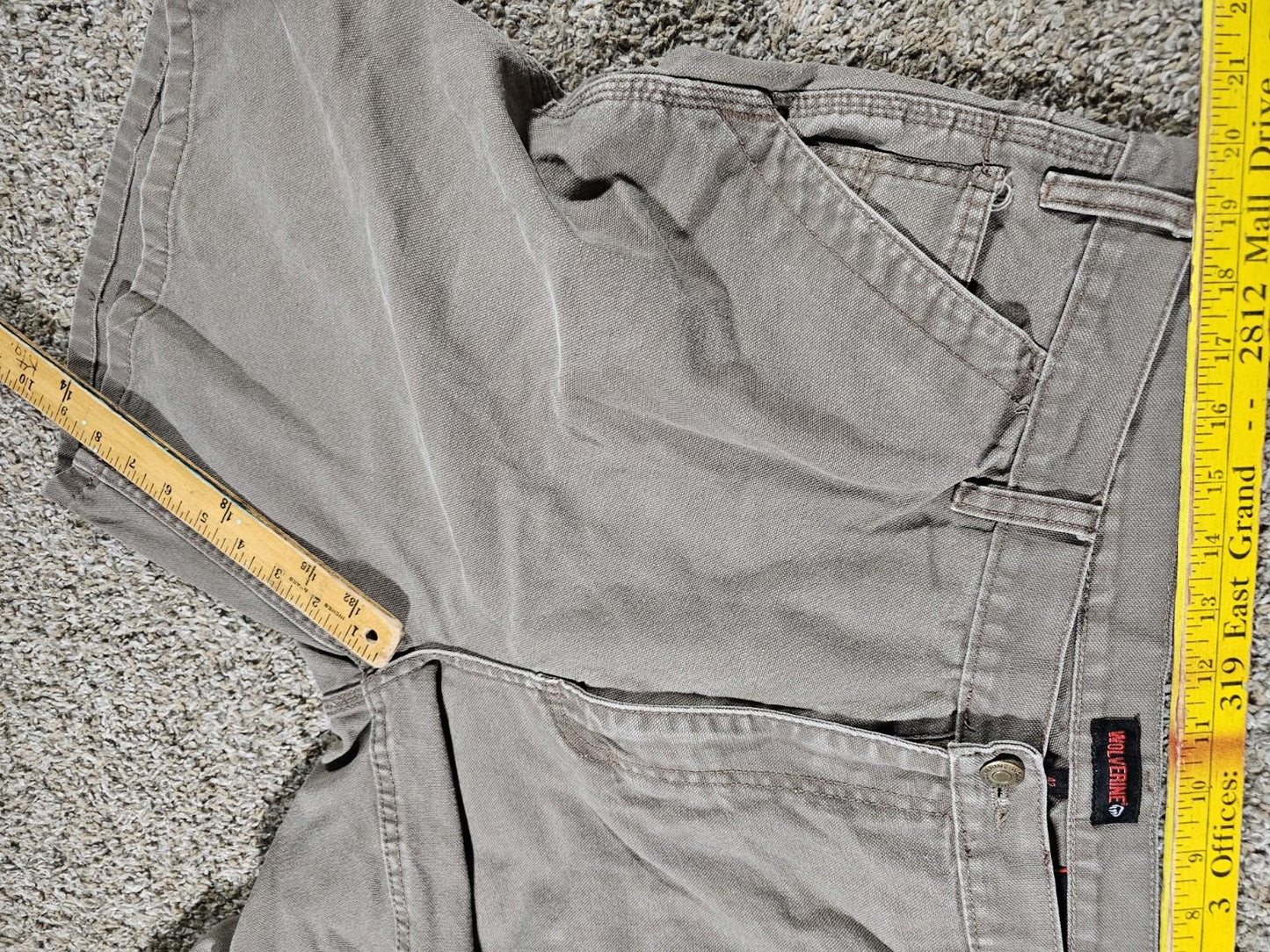 Wolverine Khaki Carpenter Work Shorts 42 Heavy Duck Canvas