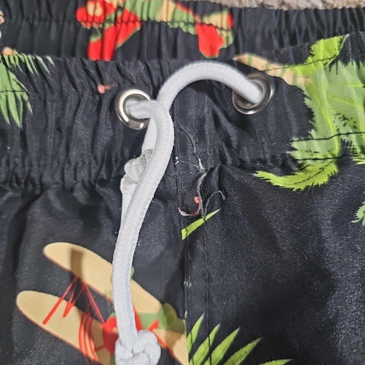 Men's U.S POLO ASSN Floral Planes Mesh Lined Swim Trunks Board Shorts Size XL