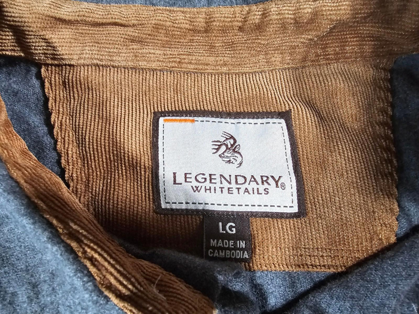 Legendary Whitetails Flannel Shirt Mens L Gray Button Up