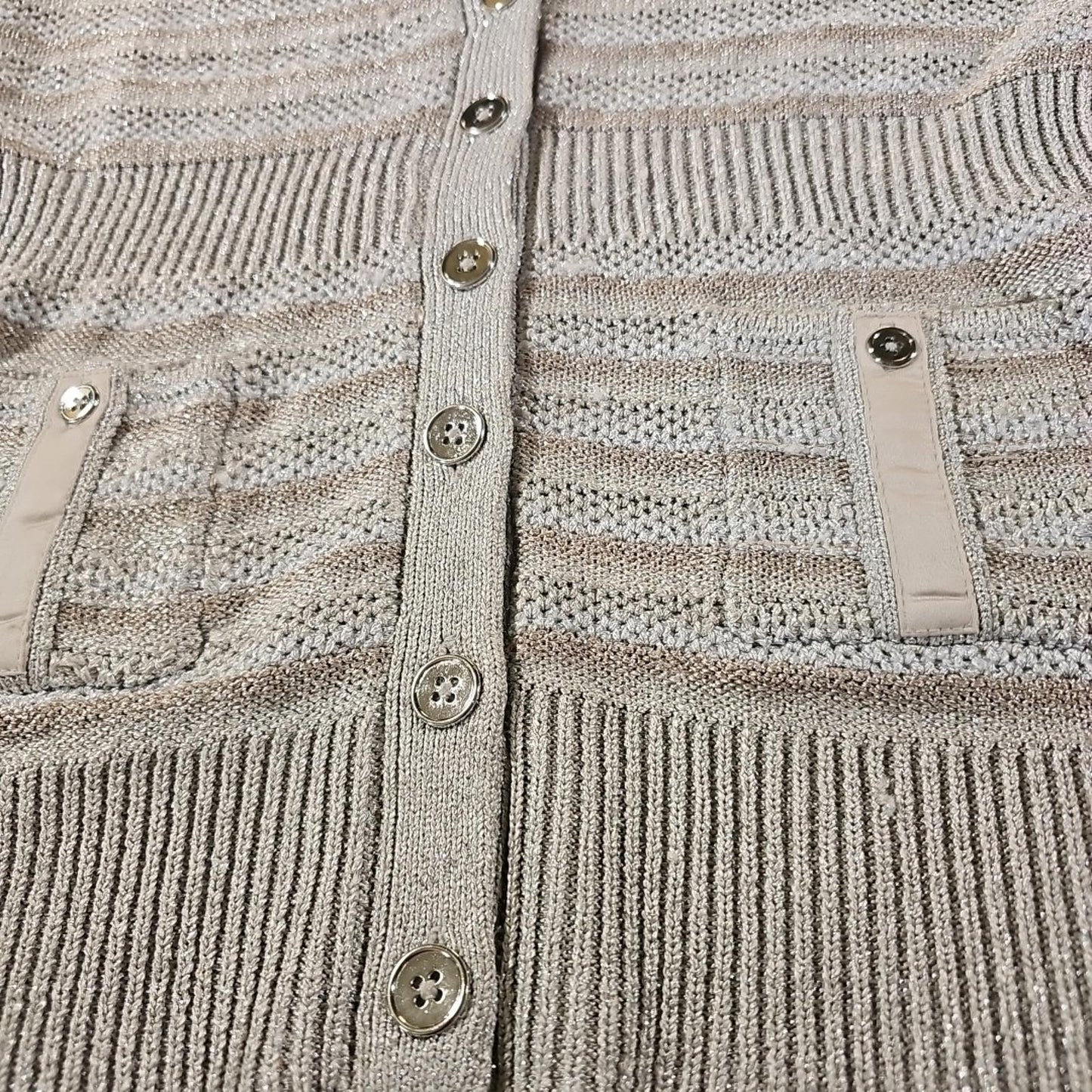 White House Black Market M Shimmery Glitter Cardigan