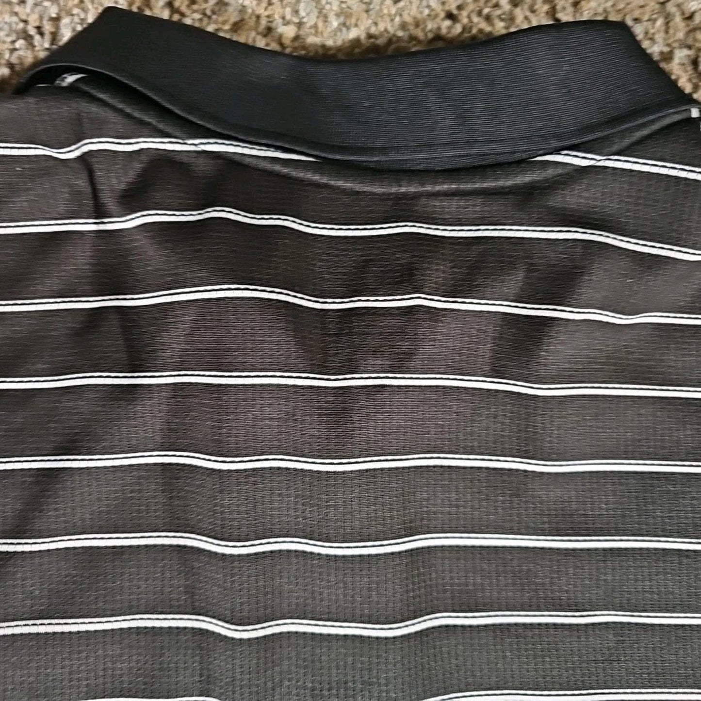 Nike Dri-Fit Black XL Striped Polo