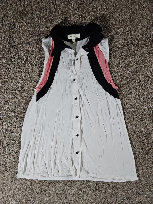 Monteau Los Angeles Collared Button Up Tank Top M