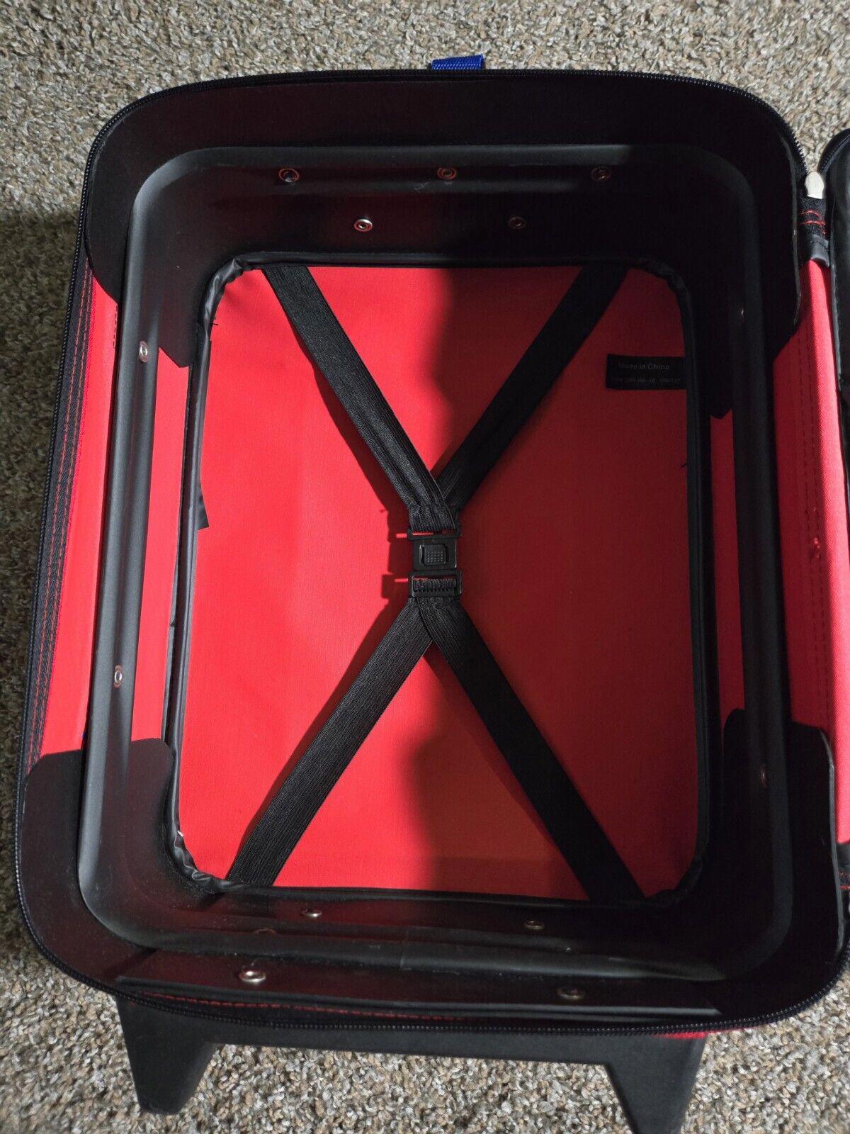 3 Piece Red And Blue  Camp Carnival Luggae Set Wheels
