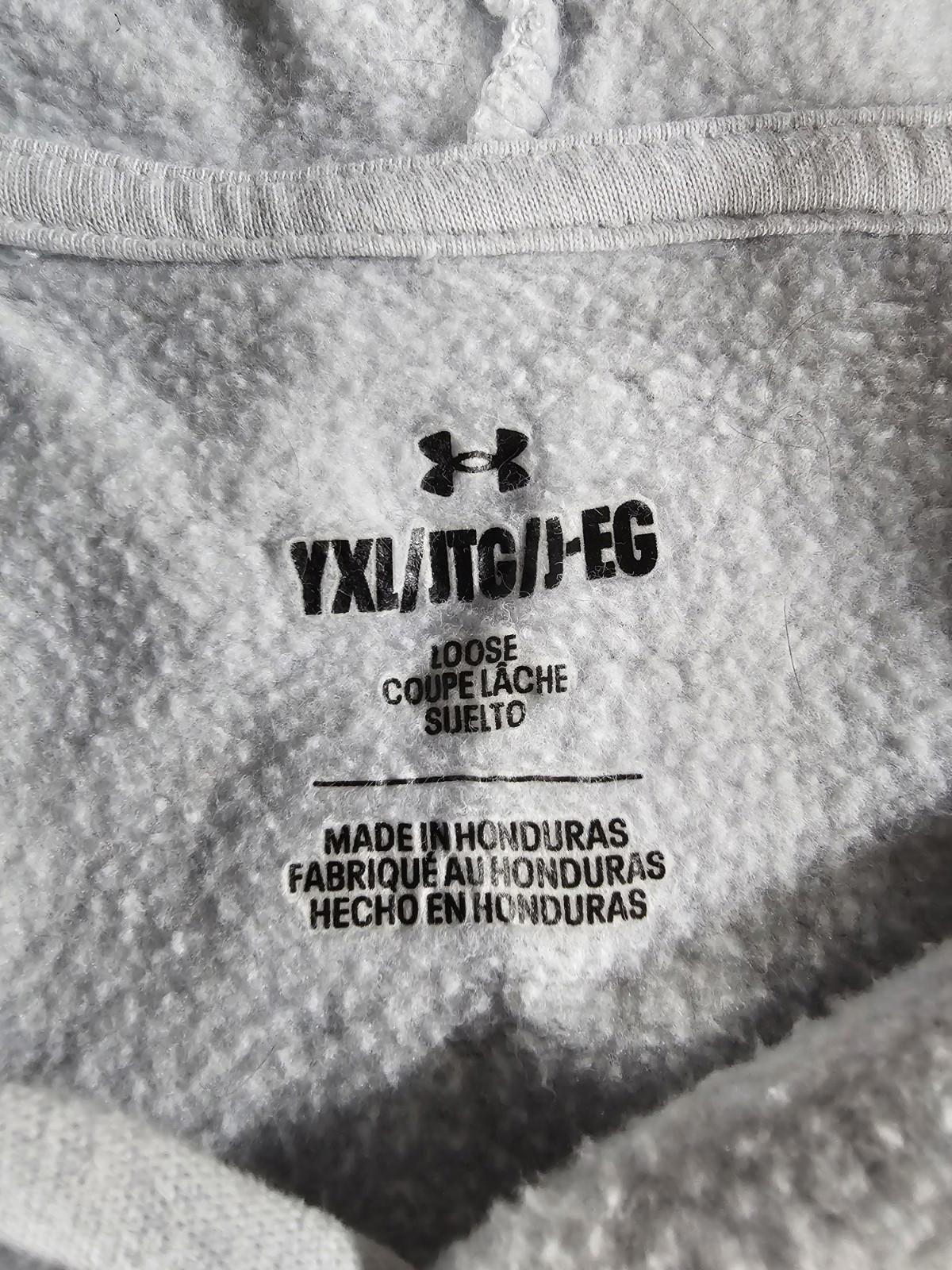Under Armour YXL Loose white Hoodie Red Logo Stains