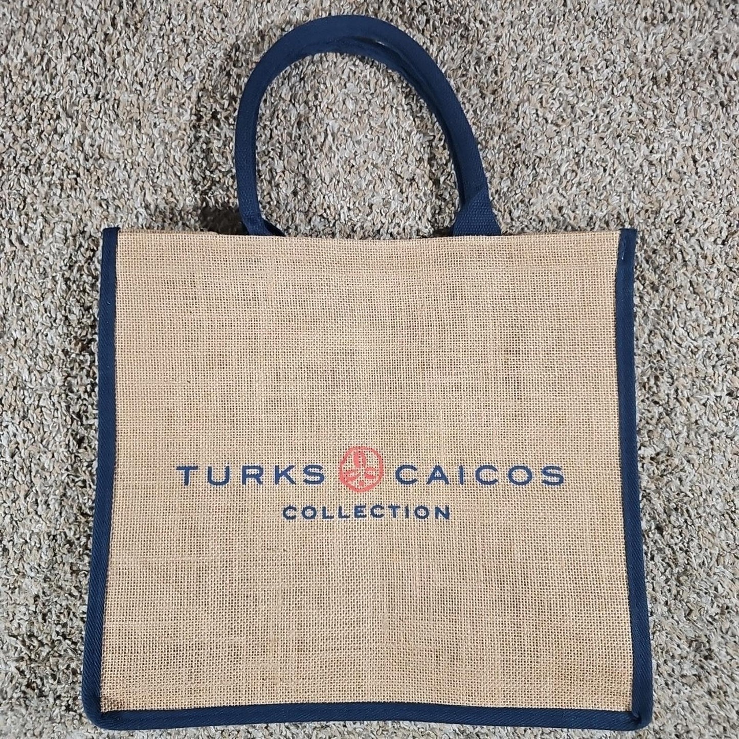 Turks & Caicos Woven Burlap Tote Bag