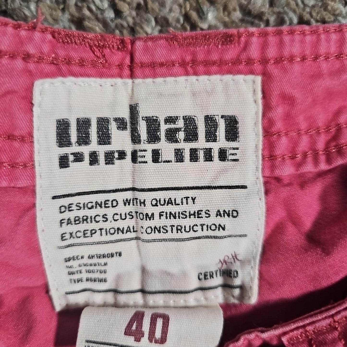 Urban Pipeline 40 Belted Pink Cargo Shorts