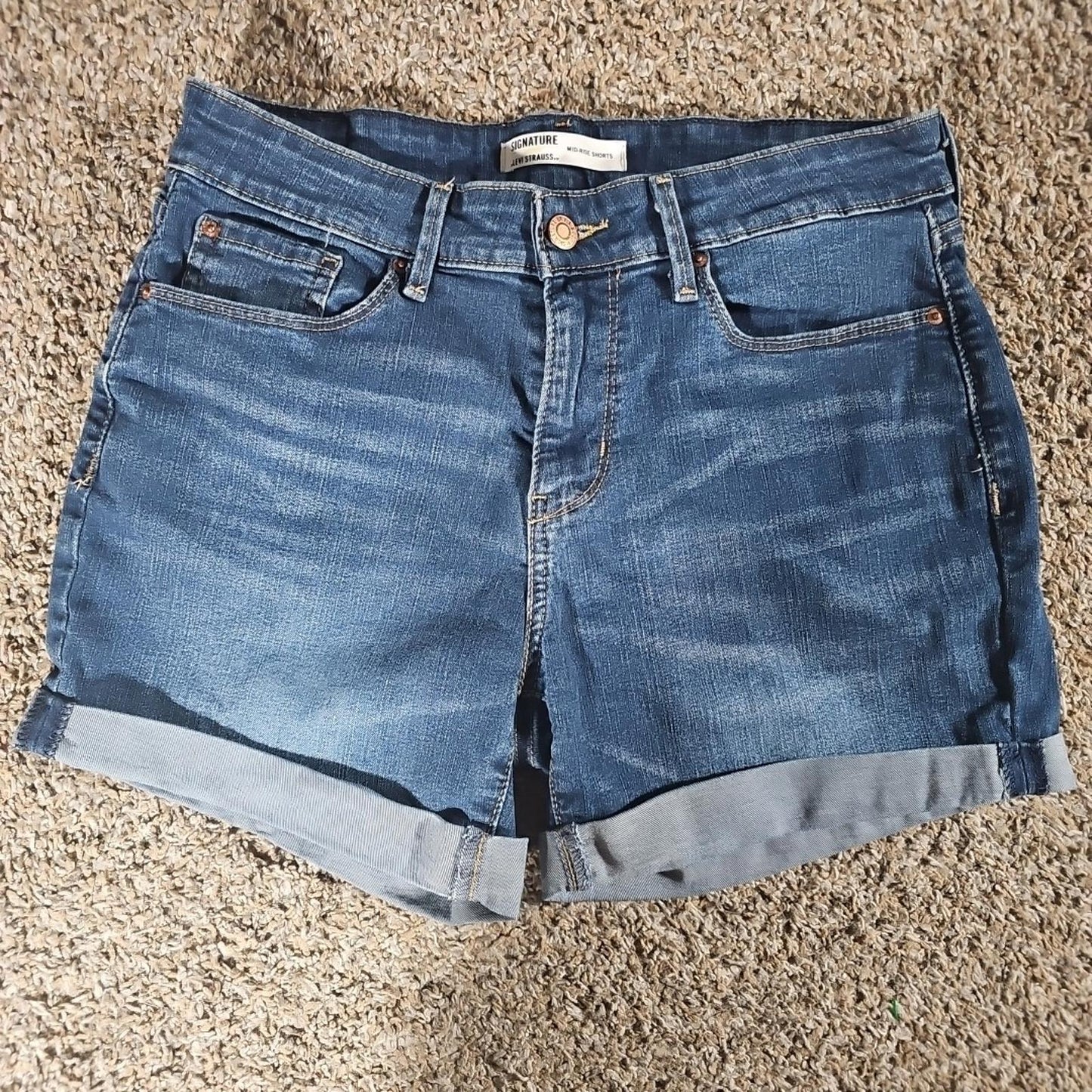 Signature Levi Strauss Mid Rise Shorts W28 Sz6