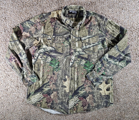 MossyOak Camo Mens L 42/44 Break Up Infinity Button Up Shirt