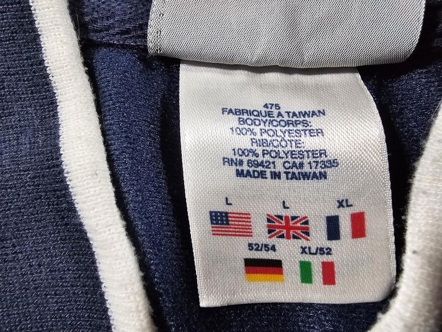 Reebok Large Fullzip Sweatshirt Jacket Blue