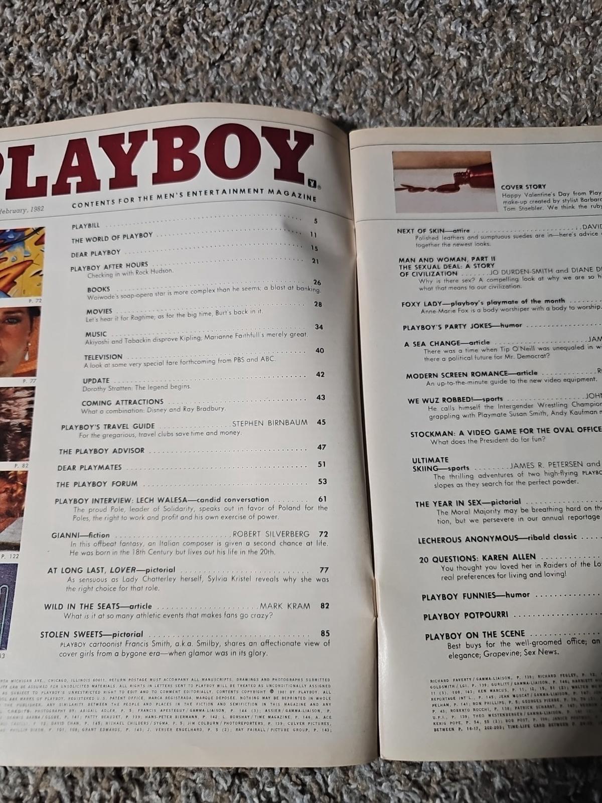 Playboy Magazine, February 1982 Kimberly McArthur, Andy Kaufman Vs. Susan Smith